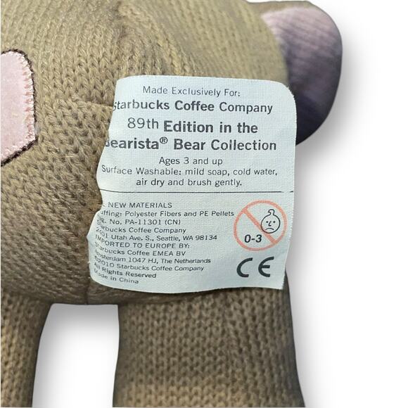 10" Starbucks Bearista Bear Plush Knit Key to My Heart Coffee Lover Holiday Gift - Picture 7 of 10
